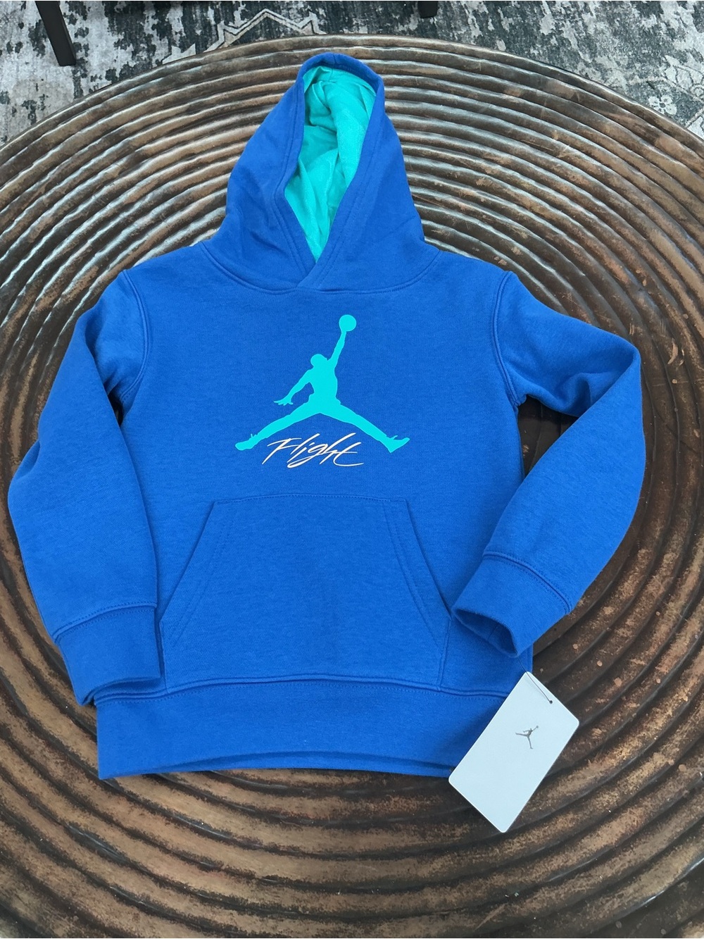Jordan Kids' Blue 'Flight' Hooded Pullover Sweatshirt nwt sz 6 fall fashion’s